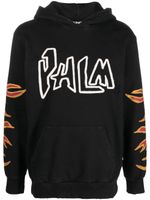 Palm Angels hoodie en coton à imprimé flamme - Noir - thumbnail