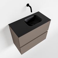 Toiletmeubel Mondiaz Ada | 60 cm | Meubelkleur Smoke | Lex wastafel Urban Rechts | Zonder kraangat