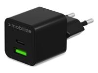Mobilize Mobilize Wall Charger USB-C + USB GaN 30W with PD/PPS Black