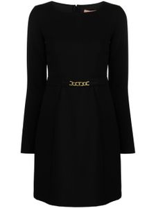 TWINSET logo-plaque long-sleeve minidress - Noir