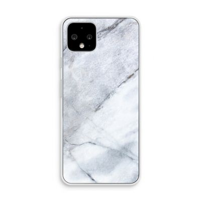 Witte marmer: Pixel 4 Transparant Hoesje