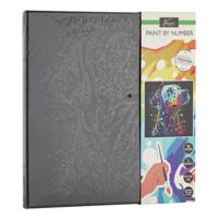 Nassau Schilderen op nummer zwart canvas hond, 30x30cm