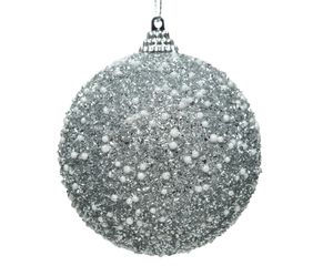 Kerstbal foam stip d8 cm zilver - Decoris