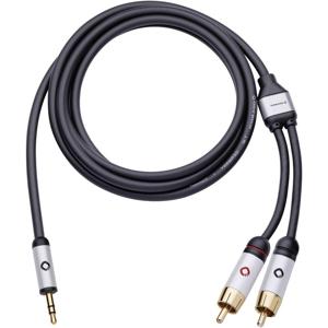 Oehlbach i-Connect J-35/R Cinch / Jackplug Audio Aansluitkabel [2x Cinch-stekker - 1x Jackplug male 3,5 mm] 5.00 m Zwart Vergulde steekcontacten