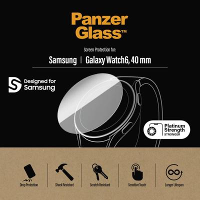 PanzerGlass Galaxy Watch6 (Bluetooth + LTE), Galaxy Watch6 (Bluetooth) Displaybeschermglas 40 mm PanzerGlass Galaxy Watch6 (Bluetooth + LTE), Galaxy Watch6 (Bluetooth) Displaybeschermglas 40 mm