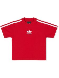 Balenciaga Kids t-shirt à rayures latérales - Rouge