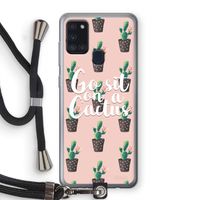 Cactus quote: Samsung Galaxy A21s Transparant Hoesje met koord