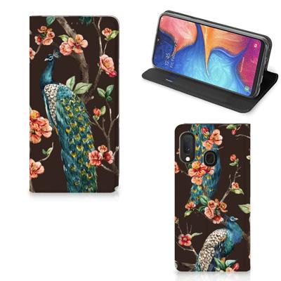 Samsung Galaxy A20e | Hoesje maken | Pauw met Bloemen