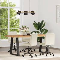 Eetkamerstoelen 4 st kunstleer crèmekleurig