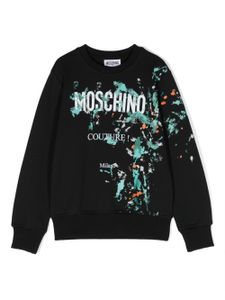 Moschino Kids sweat à effet taches de peinture - Noir