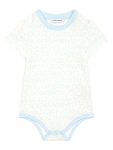 Dolce & Gabbana Kids body à imprimé Logomania - Bleu