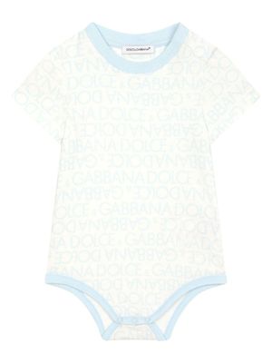 Dolce & Gabbana Kids body à imprimé Logomania - Bleu