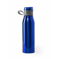 Waterfles / drinkfles / bidon / sportfles - Aluminium - metallic blauw - schroefdop - 700 ml