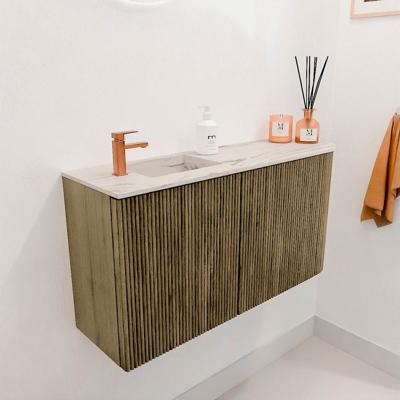 Toiletmeubel Mondiaz Joya Dlux | 81.6 cm | Meubelkleur Dusk | Faye wastafel Nata Wasbak Links | 1 kraangat