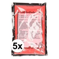 5x Holi poeder rood 100 gram   -