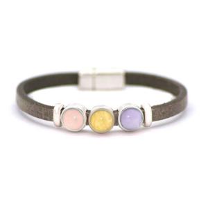 Qoss Taupe Armband Milo Lila - Maat S