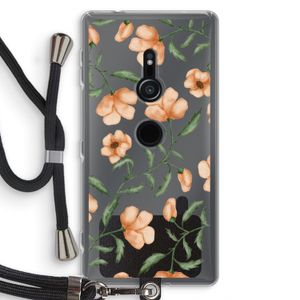 Peachy flowers: Sony Xperia XZ2 Transparant Hoesje met koord