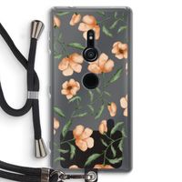Peachy flowers: Sony Xperia XZ2 Transparant Hoesje met koord