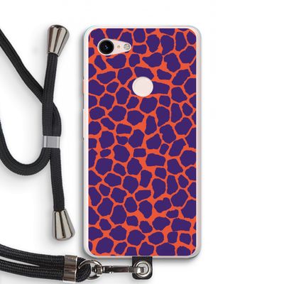 Purple Giraffe: Pixel 3 XL Transparant Hoesje met koord