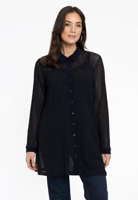 Yoek Blouse PLISSE | Blauw | Maat 58/60