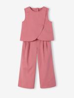 Set met korte broek en gekruiste top oudroze