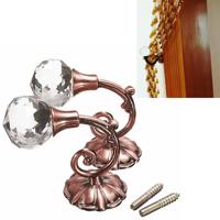 2 PC'S Vintage Crystal bloem Barb gordijn decoratie muur haak (paars rood)