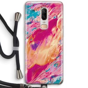 Pastel Echoes: OnePlus 6 Transparant Hoesje met koord