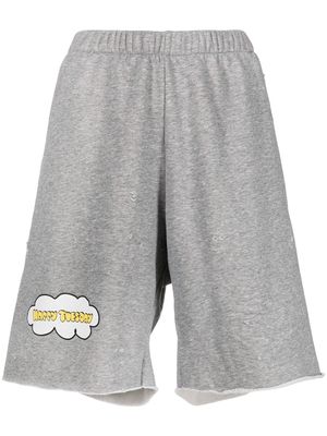 Natasha Zinko short de sport à logo imprimé - Gris
