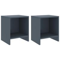 Nachtkastjes 2 st 35x30x40 cm massief grenenhout lichtgrijs