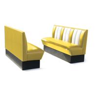 Classic Retro Diner Bank Bel Air HW150 Geel