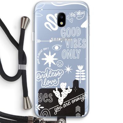 Good vibes: Samsung Galaxy J3 (2017) Transparant Hoesje met koord