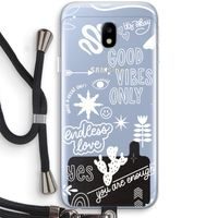 Good vibes: Samsung Galaxy J3 (2017) Transparant Hoesje met koord