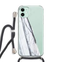 Gestreepte marmer: iPhone 11 Transparant Hoesje met koord