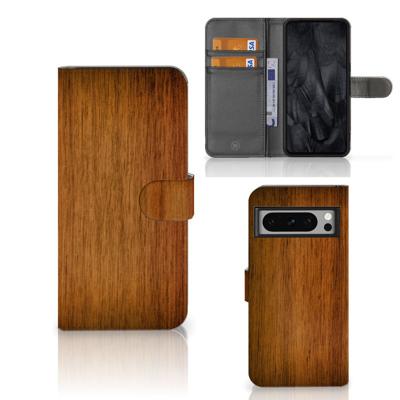 Google Pixel 8 Pro | Book Style Case | Donker Hout