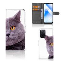 OPPO A16/A16s/A54s | Telefoonhoesje | Met pasjeshouder | Kat