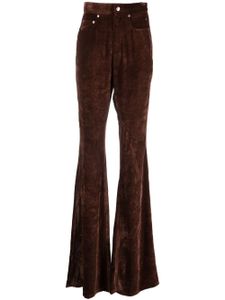 Rick Owens jean en velours à taille haute - Marron