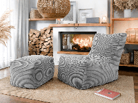 Fauteuil SEVER grijs met poef