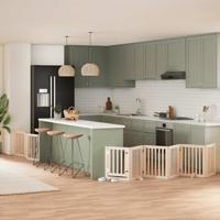 VidaXL Hondenhek inklapbaar met deur 9 panelen 450 cm populierenhout