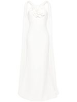 Roland Mouret robe longue à appliques fleurs - Blanc