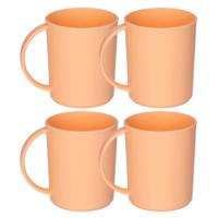 Plasticforte onbreekbare Drinkbekers - 6x - kunststof - 350 ml - oranje - kinderen - camping