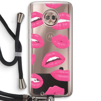 Bite my lip: Motorola Moto G6 Transparant Hoesje met koord