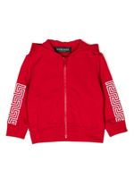 Versace Kids hoodie zippé à imprimé Greca - Rouge