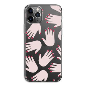 Hands pink: iPhone 11 Pro Transparant Hoesje