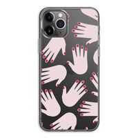 Hands pink: iPhone 11 Pro Transparant Hoesje