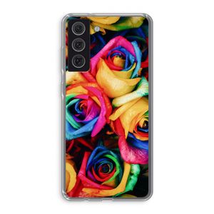 Neon bloemen: Samsung Galaxy S21 FE Transparant Hoesje