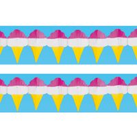 2x stuks papieren ijsjes zomer thema feestslinger 3 meter
