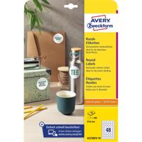 Avery Zweckform ronde etiketten, diameter 30 mm, wit, afneembaar, 480 etiketten, 10 vellen