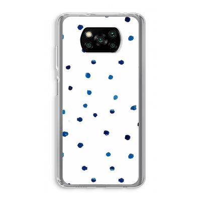 Blauwe stippen: Xiaomi Poco X3 Pro Transparant Hoesje