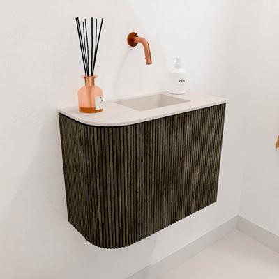 Toiletmeubel Mondiaz Joya Dlux | 51.6 cm | Meubelkleur Shadow | Faye wastafel Meli Wasbak Rechts | Zonder kraangat(en)