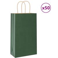 VidaXL Papieren zakken 50 st met hengsels 21x11x36 cm groen